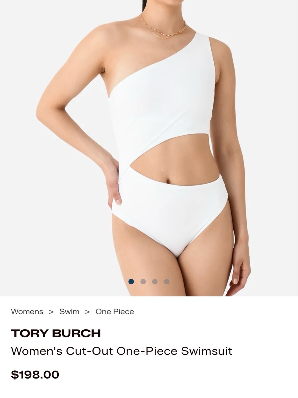 Tory Burch One-Shoulder White Women’s One-Piece Swimsuit